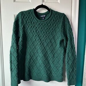 Lands' End Women's Green Crewneck Sweater